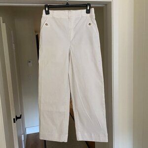 Spanx Stretch Twill Cropped Wide Leg Pant in white Size M